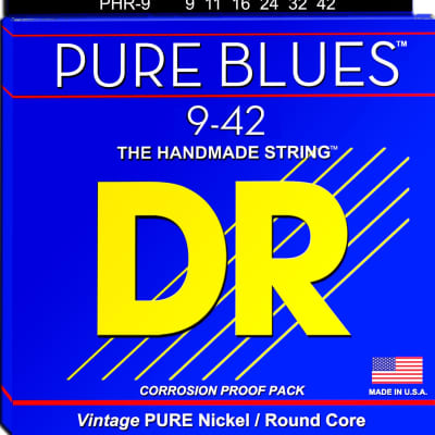 DR PHR-9 Pure Blues Electric Guitar Strings; gauges 9-42 image 1