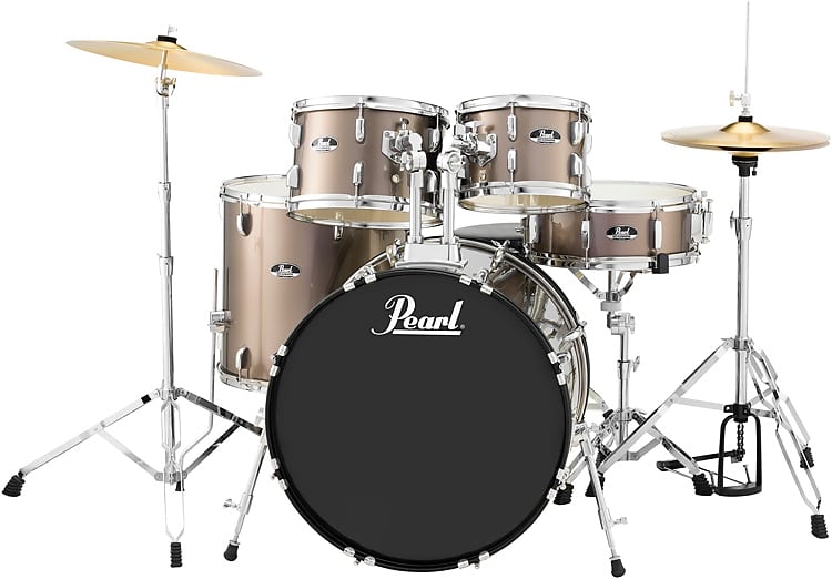 Pearl Roadshow RS525SC/C 5-piece Complete Drum Set with Cymbals - Bronze Metallic image 1