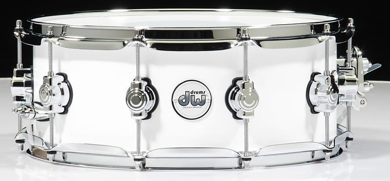 DW Design Series 5.5x14 Maple Snare Drum - Gloss White image 1