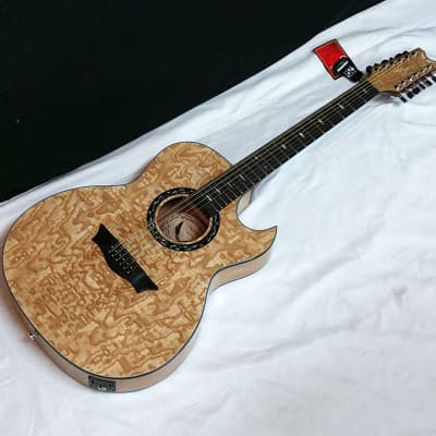 DEAN Exhibition Quilt Ash 12-STRING acoustic electric GUITAR new w/ Gig Bag image 2