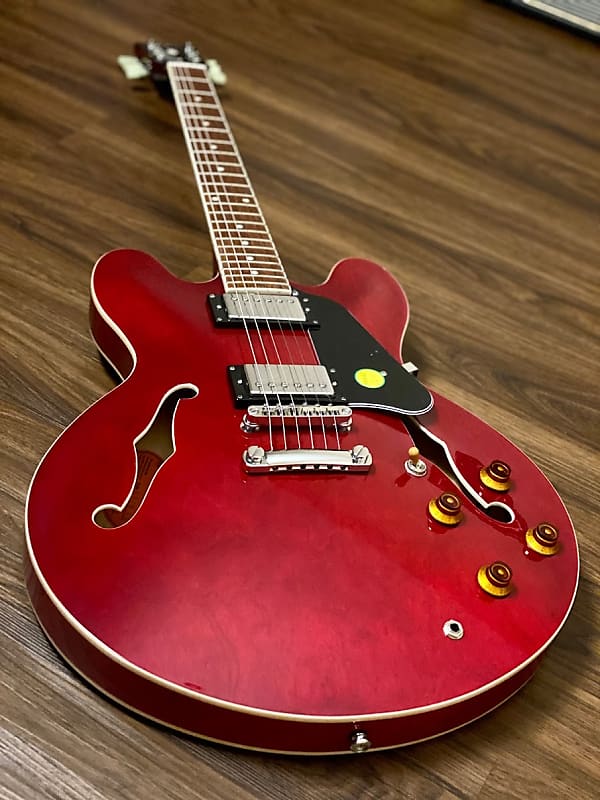 Tokai ES-78 SR semi hollowbody in Seethru Red Traditional