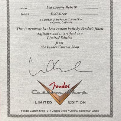 Fender Custom Shop Limited Edition Relic Esquire Humbucker | Reverb