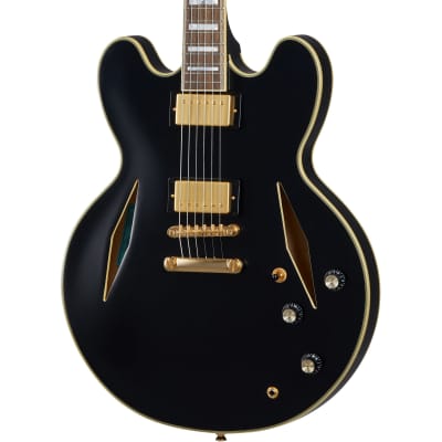 Epiphone Emily Wolfe Sheraton Stealth Semi Hollow Electric Guitar, Aged Black Gloss image 1