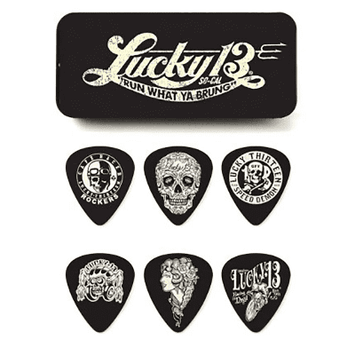 Dunlop L13CT73 Lucky 13 Assorted .73mm Guitar Pick Tin (6-Pack)