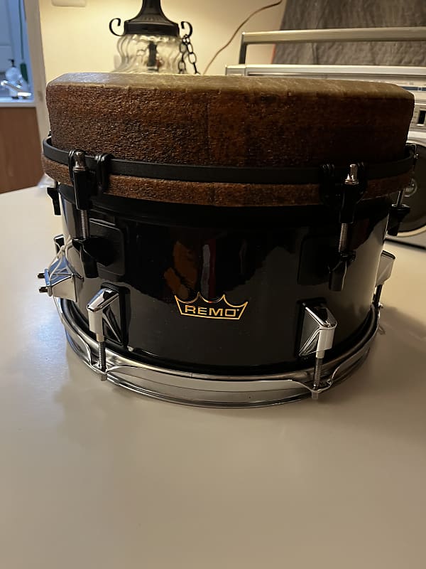 Remo 7.5x12" Mondo Djembe Snare Drum 2020 Piano black Reverb