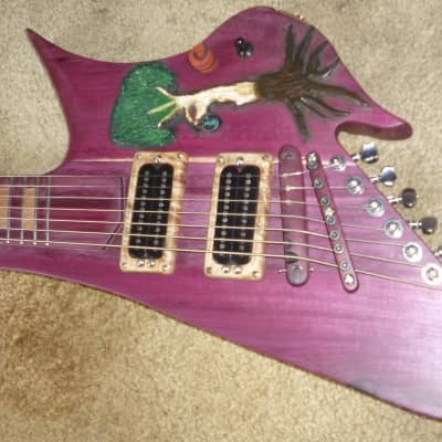 unique stock, "Tree of life"carved spectacular solid purpleheart guitar and bass,ships direct image 3