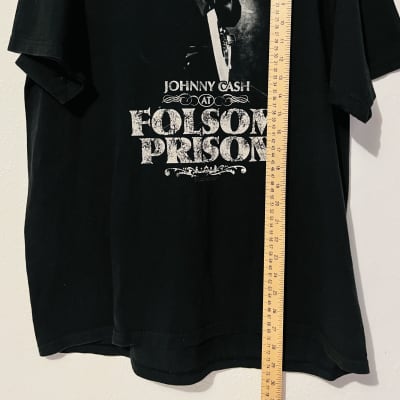 Johnny Cash Live at Folsom Prison Large T-shirt Used Black image 3