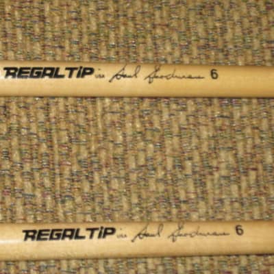 ONE pair new old stock Regal Tip 606SG (Goodman # 6) TIMPANI MALLETS, CARTWHEEL -  inner core of medium hard felt covered with a layer of soft damper felt / hard maple handle (shaft), includes packaging image 2