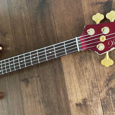 Xotic XJ-1T Jazz-Style 5-String Bass Guitar Candy Apple Red Rosewood image 3