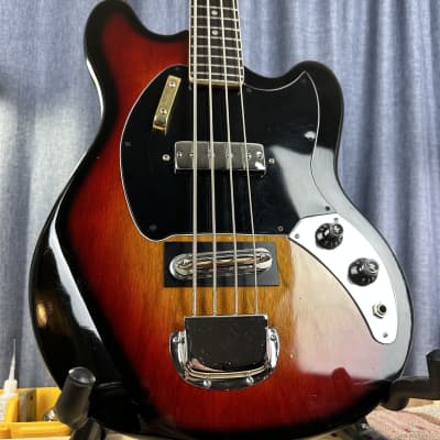 1970s Mini Electric Bass 3-Tone Sunburst (RESTORED) image 2