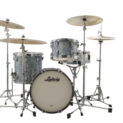 Ludwig *Pre-Order* Classic Maple Sky Blue Pearl Jazz Bop Kit 14x18_8x12_14x14 Drums Shell Pack Made in the USA | Authorized Dealer image 2