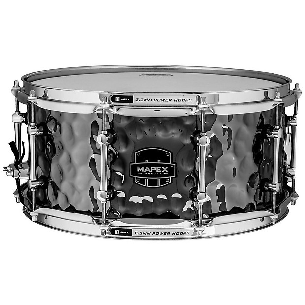 Mapex ARST465HCEB Armory Daisy Cutter 14x6.5" Hammered Steel Snare Drum image 1