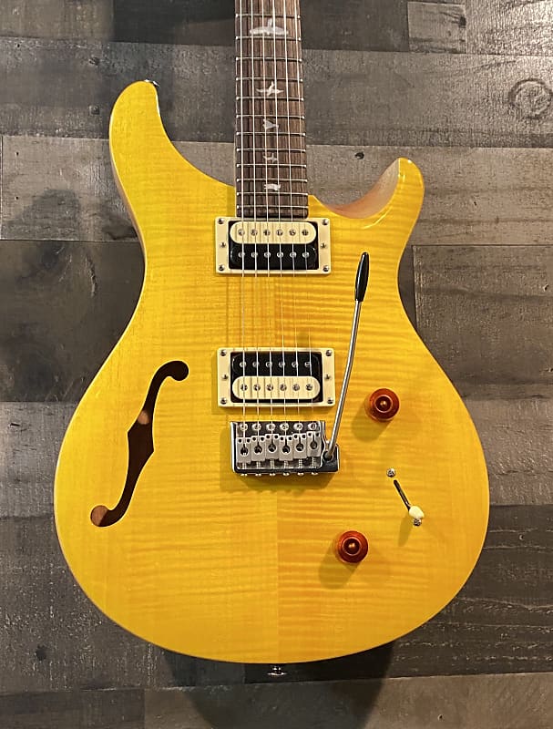 PRS SE Custom 22 Semi-Hollow Santana Yellow Display Model image 1