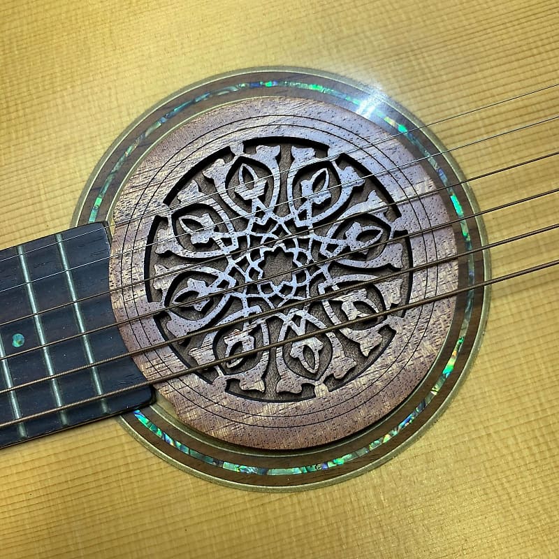 Mahogany Wood Ring Inlaid With Guitar String - Warren Rings