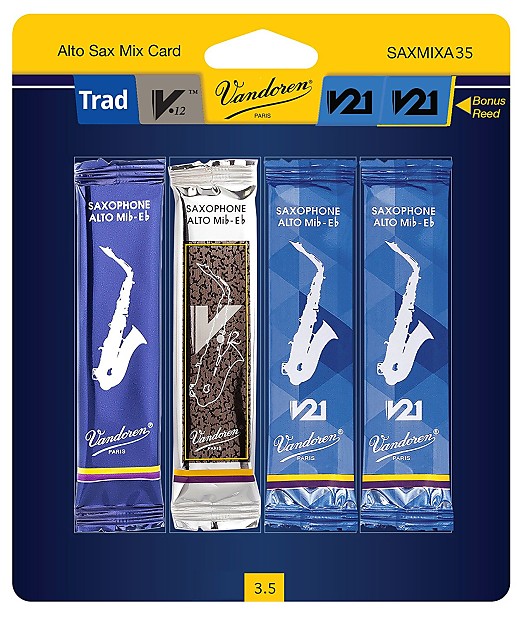 Vandoren SAXMIXA35 Alto Saxophone Mix Card Reed Variety Pack - Strength 3.5 image 1