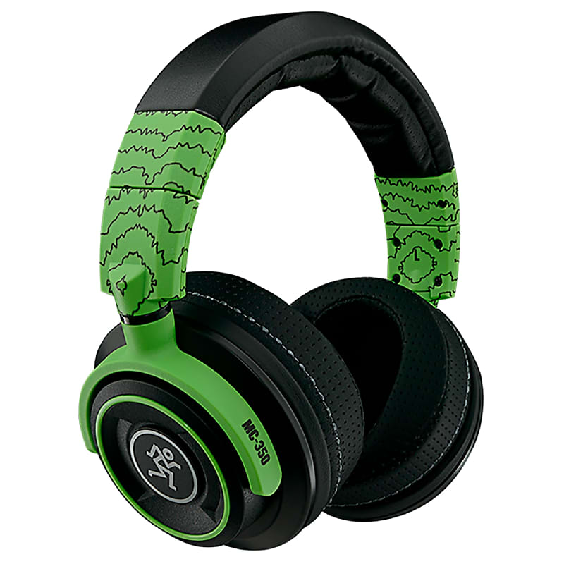 Mint Mackie Limited Edition MC-350 Professional Closed-Back Headphones, Green Lightning with Case image 1