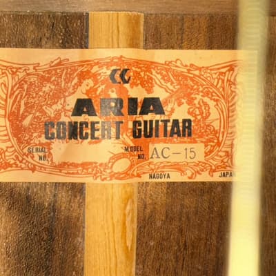 Aria AC-15 1970s Classical Concert Acoustic Guitar image 10