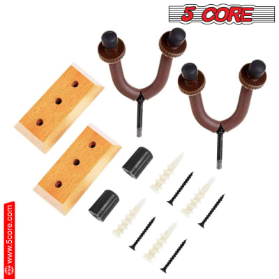 5 Core Guitar Wall Mount Guitar Hanger Wall Hook Holder Sturdy Hardwood for Acoustic Electric Guitar Bass Banjo Mandolin- GH WD 1PC image 11