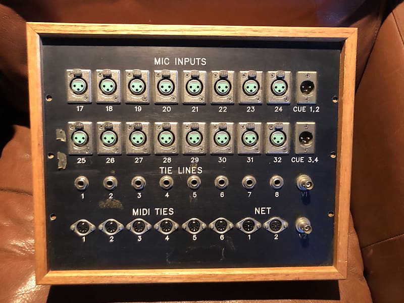 Vintage Recording Studio Wall Panel w/ XLR, MIDI, 1/4