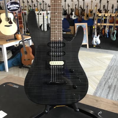Kramer Striker Figured HSS Stoptail Transparent Black image 1