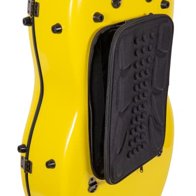 Crossrock Fiberglass Hard Guitar  Case with wheels for 4/4 Cello in Yellow image 4