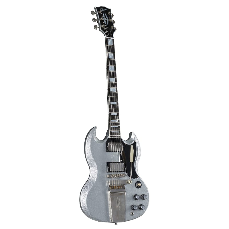 Gibson SG Custom Maestro 2PU VOS NH Silver Sparkle #301149 - Double Cut  Models