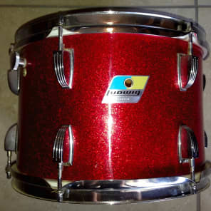 Vintage 1970's Ludwig big beat /club date red Sparkle 4 piece drum kit made in Chicago USA 1970's image 2