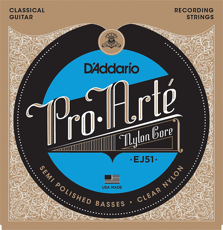 D'Addario EJ51 Pro-Arte Classical Guitar Strings with Polished Basses, Hard Tension image 1