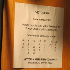 Victoria Victorilux 1x15 / 115 Combo Amplifier image 17