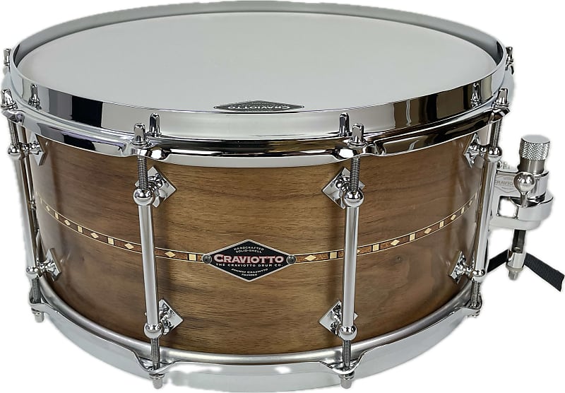 Craviotto Custom One Piece Solid Walnut Snare 14 x 6.5