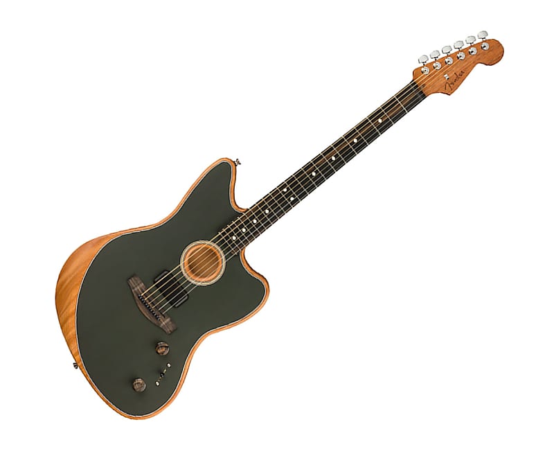 Fender American Acoustasonic Jazzmaster - Tungsten w/ Ebony FB image 1