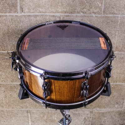 Custom Handcrafted 6.5" x 14" Walnut Stave Snare Drum image 12