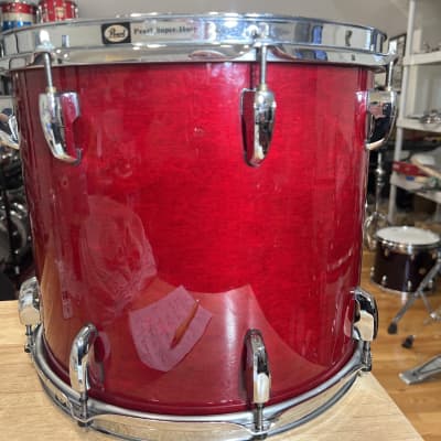 Pearl Master 14”x12” rack Tom ( floor Tom ) 90s  - Red lacquer paint image 3