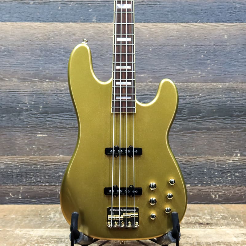Markbass MB JP Gold 4 GD PF 4-String Gold Finish Electric Bass w/Bag #BA500050 image 1