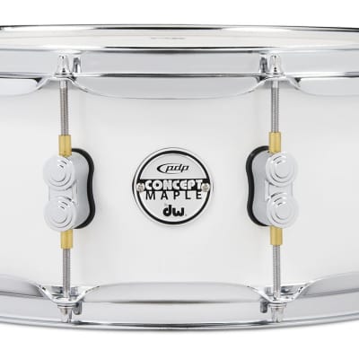 PDP Maple Snare Drum - Pearl White - Chrome 5.5" X 14" w/ Remo Head image 1