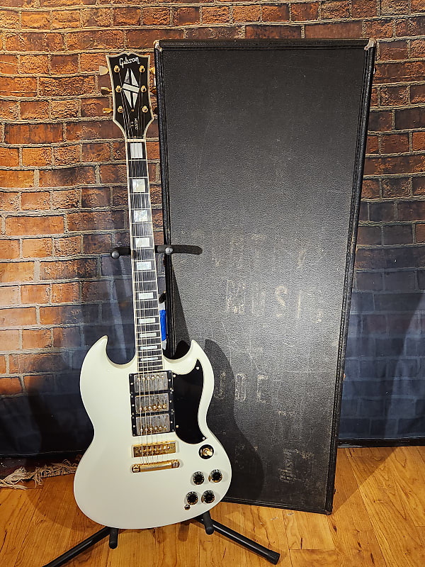 Vintage 1972 Gibson SG Custom Refinished White w/ OHSC- Repaired Headstock Under Finish image 1