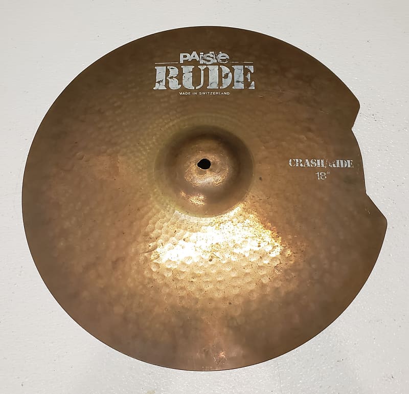 Paiste Rude 18" Crash Ride Cymbal ( Repaired) Rude 18" Crash Reverb