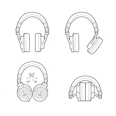 Audio-Technica ATH-M50x Professional Monitor Headphones - White image 8
