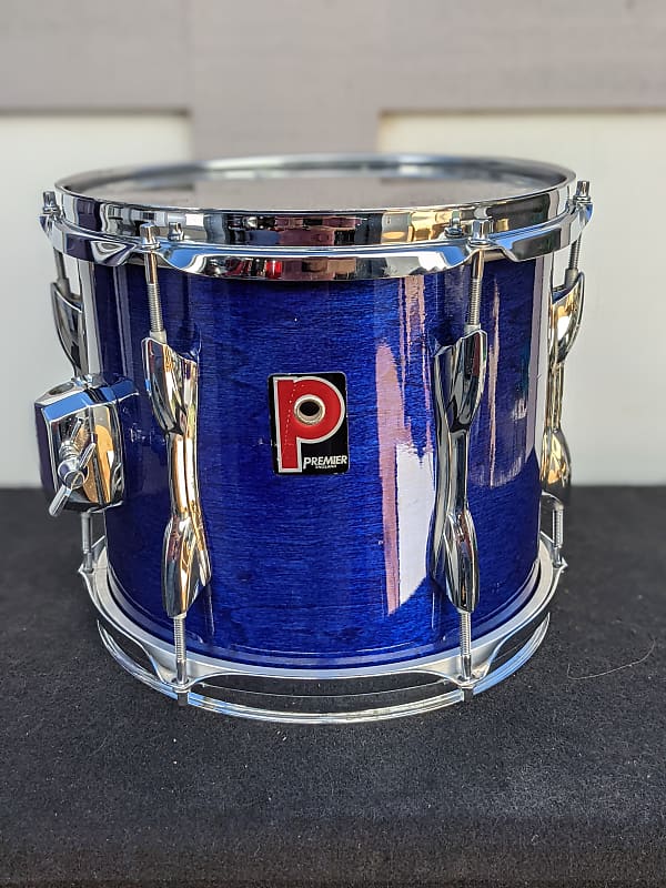 1990s Premier England 9 x 10" Sapphire Blue Lacquer Finish Tom - Looks And Sounds Great! image 1