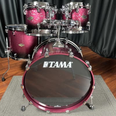 TAMA Drums Starclassic Walnut Birch Molten Dark Raspberry Fade 4pc Kit WBS42S MDR image 2