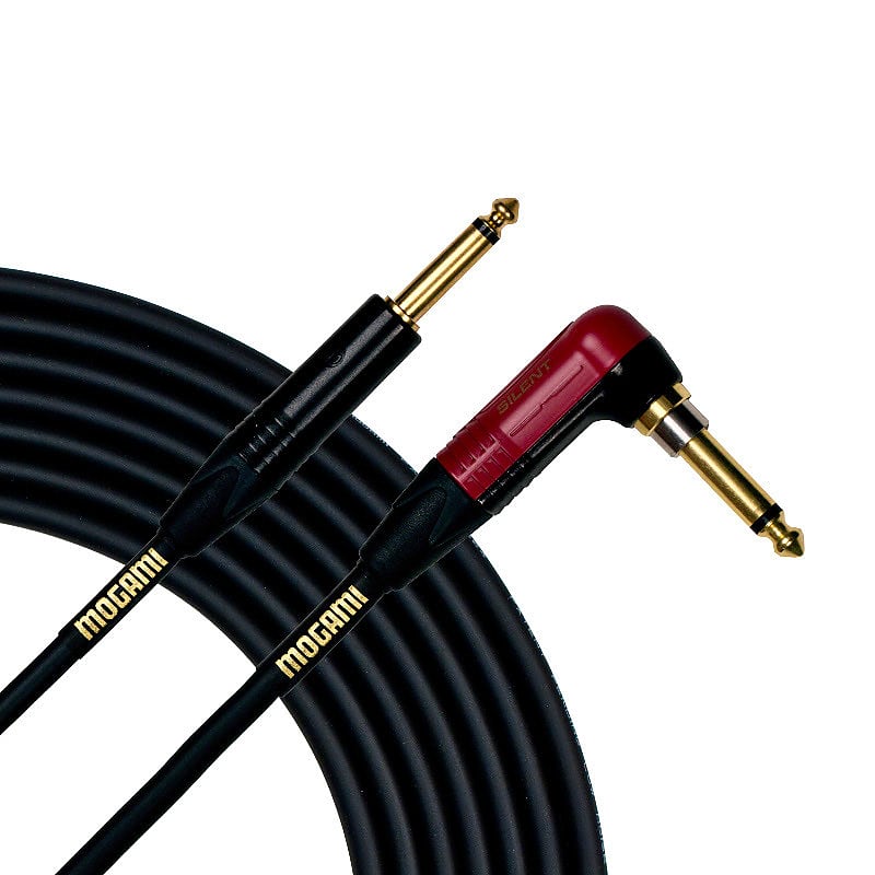 Mogami Gold Instrument Silent Cable to Right-Angle 1/4” Male - 18 ft image 1