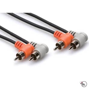 Hosa CRA-202RR Dual Right-Angle RCA to Same Stereo Interconnect Cable - 2m