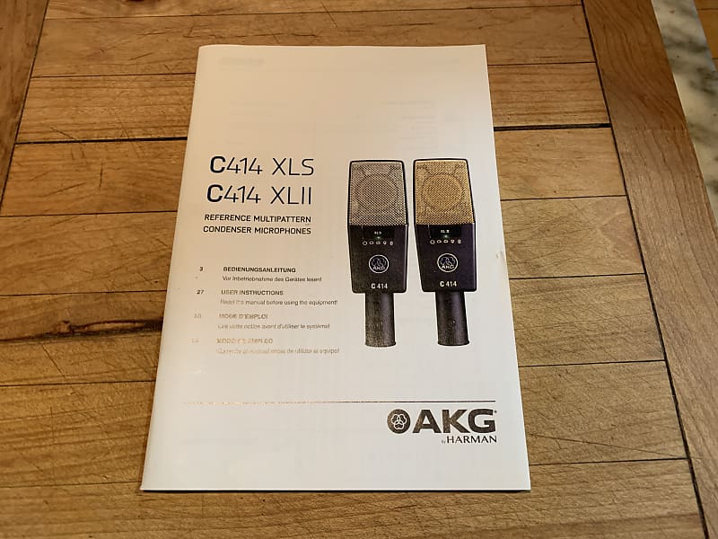 AKG C414 XLS/ XLSll MICROPHONE MANUAL MINT!!! Reverb