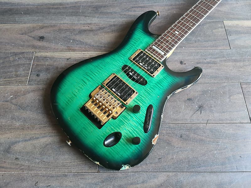 1994 Ibanez Japan (Fujigen) S540FM S Series HSH (Royal Green Sunburst)