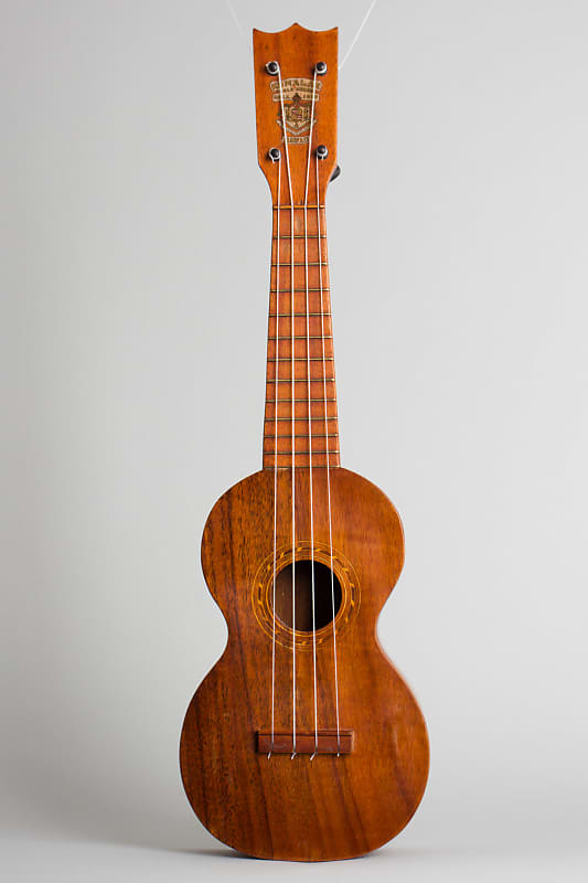 Kumalae Style 2 Soprano Ukulele, c. 1920, black gig bag case. image 1
