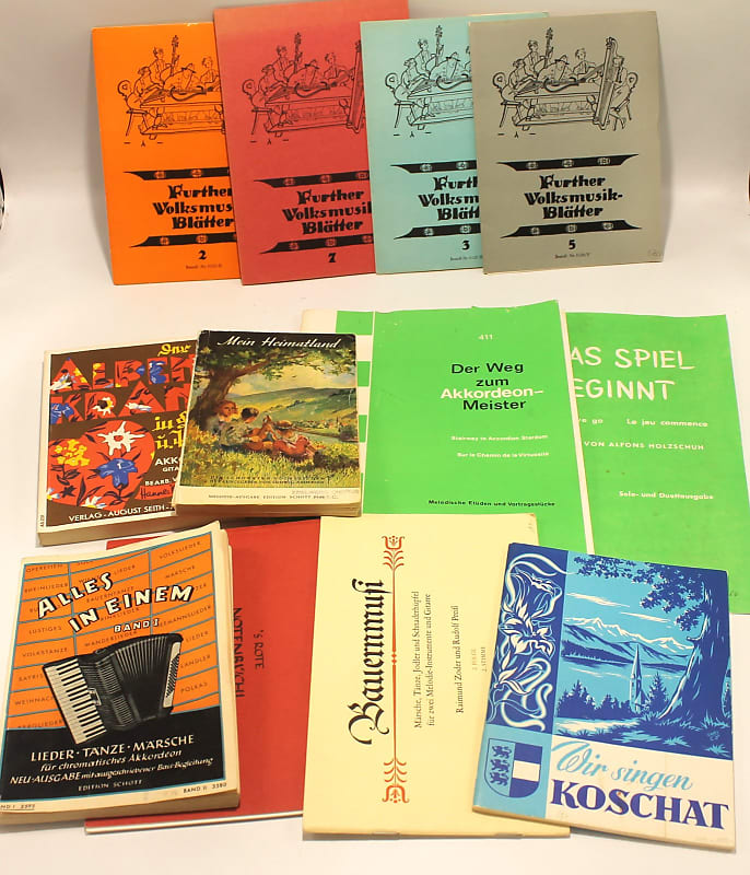 German Accordion Sheet Music Lot Further Wolksmusik Blatter Reverb