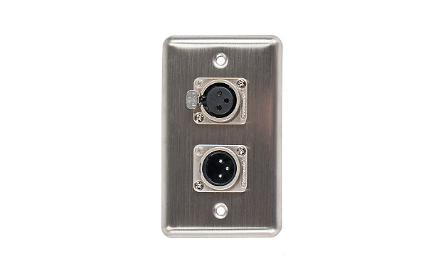OSP D-2-1XM1XF Duplex Wall Plate with 1 XLR Male and 1 XLR Female Connector image 1