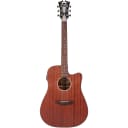 D'Angelico Premier Bowery LS Electric Acoustic Guitar, Natural Mahogany Satin