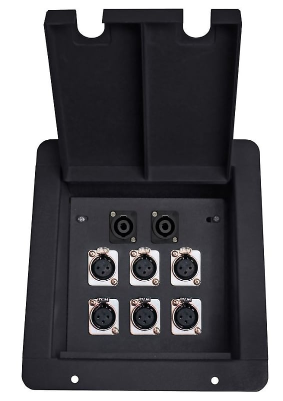 Elite Core FB6-SP Recessed Floor Box with 6 XLRF + 2 Speakon image 1