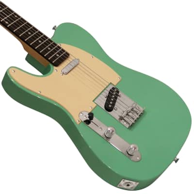 Sawtooth ET Series Left-Handed Electric Guitar, Surf Green with Aged White Pickguard image 5